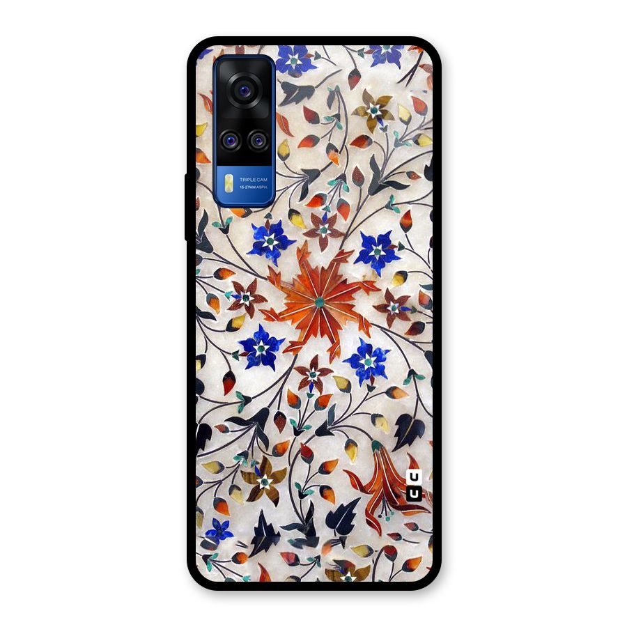 Floral Vintage Bloom Glass Back Case for Vivo Y31