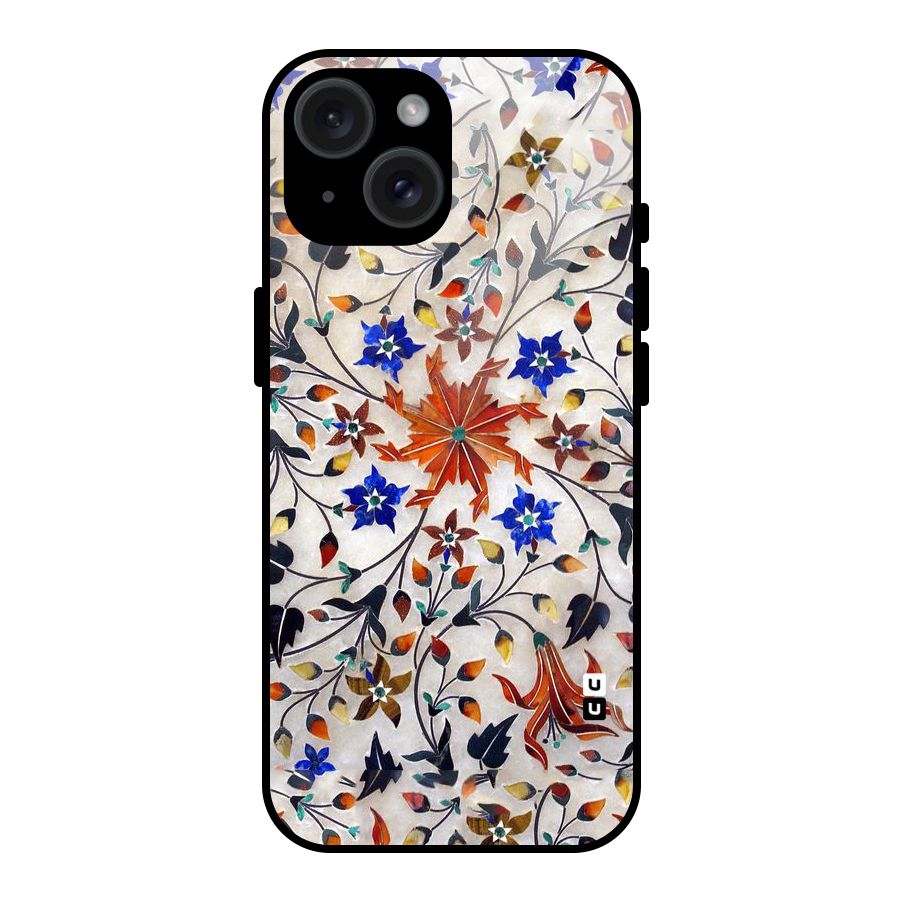 Floral Vintage Bloom Glass Back Case for iPhone 15