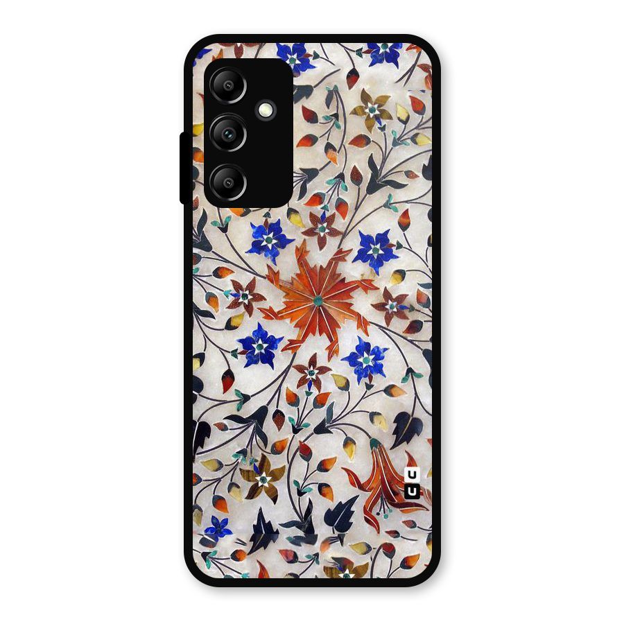 Floral Vintage Bloom Metal Back Case for Galaxy A14 5G