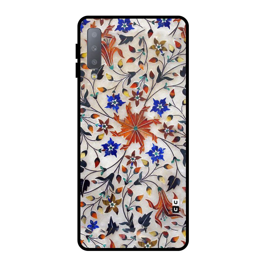 Floral Vintage Bloom Metal Back Case for Galaxy A7 (2018)