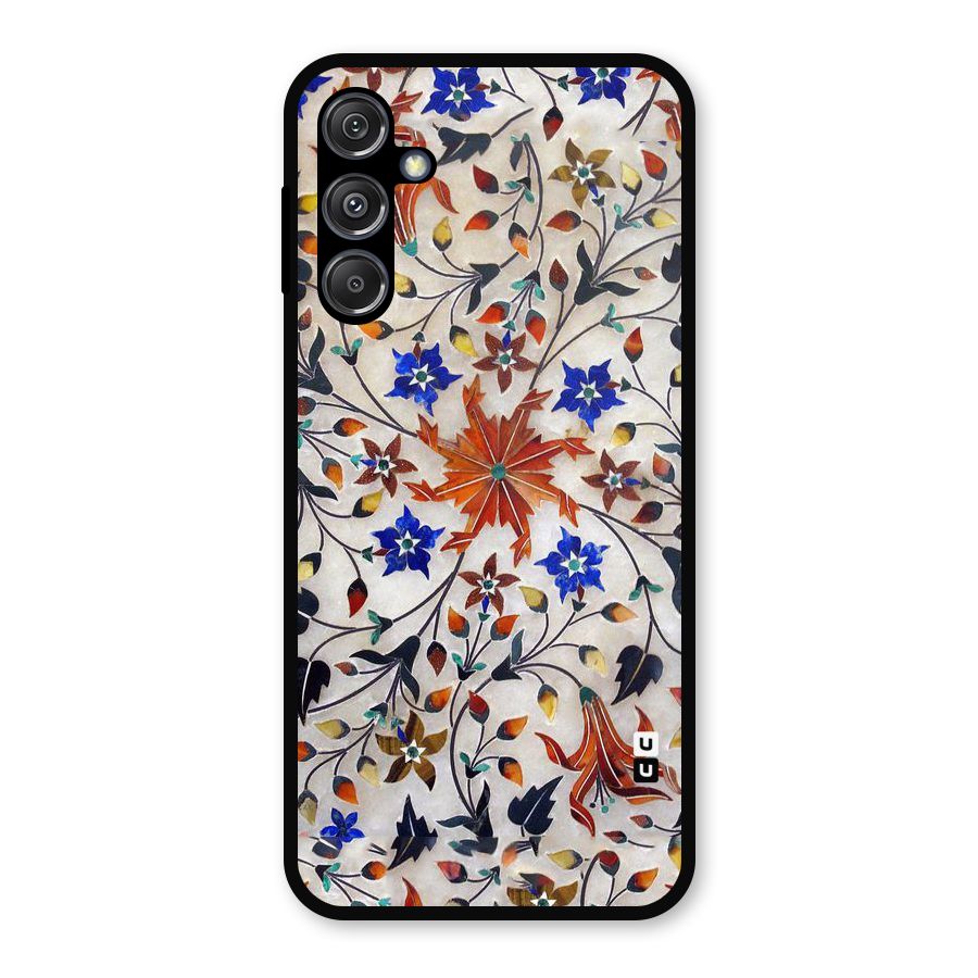 Floral Vintage Bloom Metal Back Case for Galaxy M34 5G