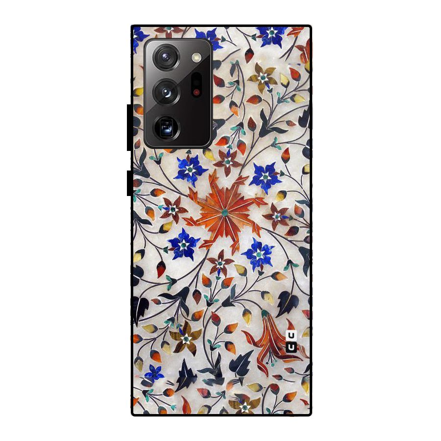 Floral Vintage Bloom Metal Back Case for Galaxy Note 20 Ultra 5G