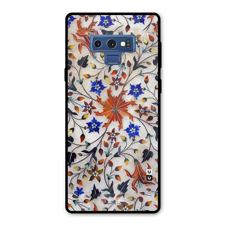 Floral Vintage Bloom Metal Back Case for Galaxy Note 9