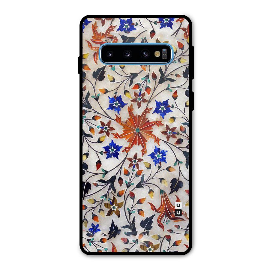 Floral Vintage Bloom Metal Back Case for Galaxy S10