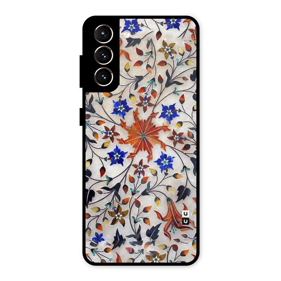 Floral Vintage Bloom Metal Back Case for Galaxy S21 5G