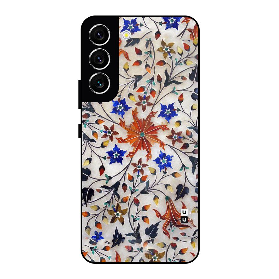 Floral Vintage Bloom Metal Back Case for Galaxy S22 5G