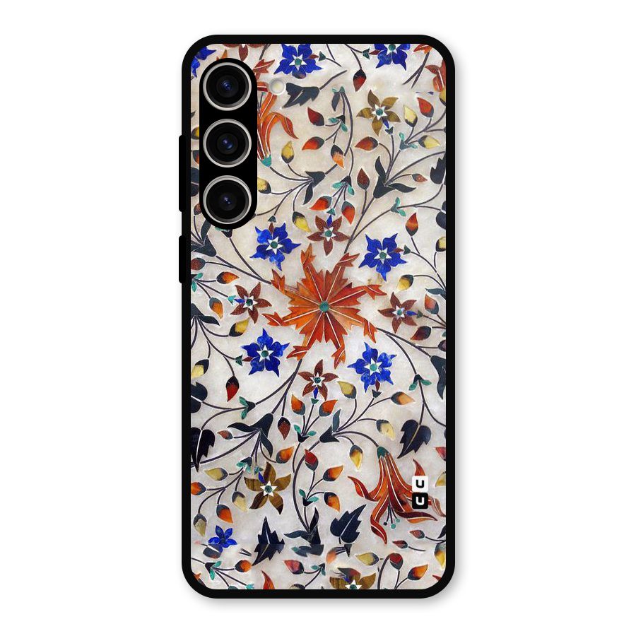 Floral Vintage Bloom Metal Back Case for Galaxy S23 Plus