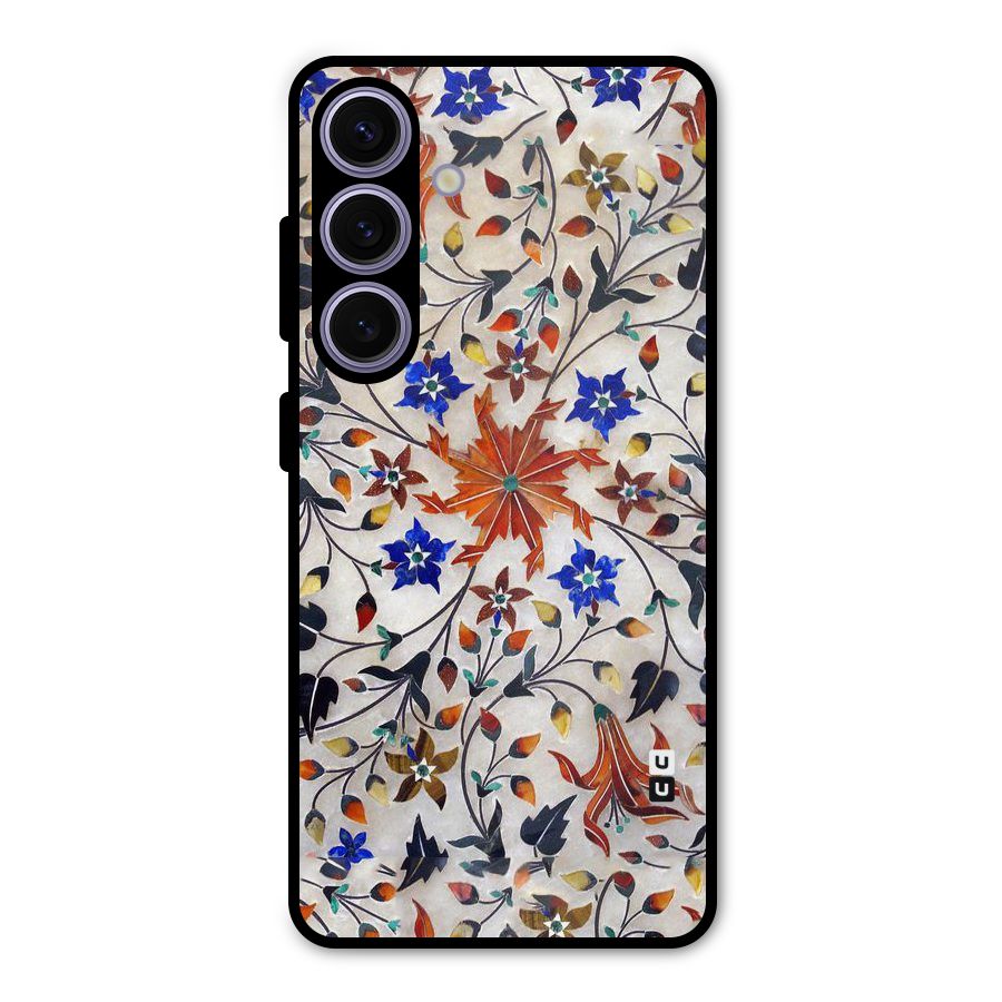 Floral Vintage Bloom Metal Back Case for Galaxy S24