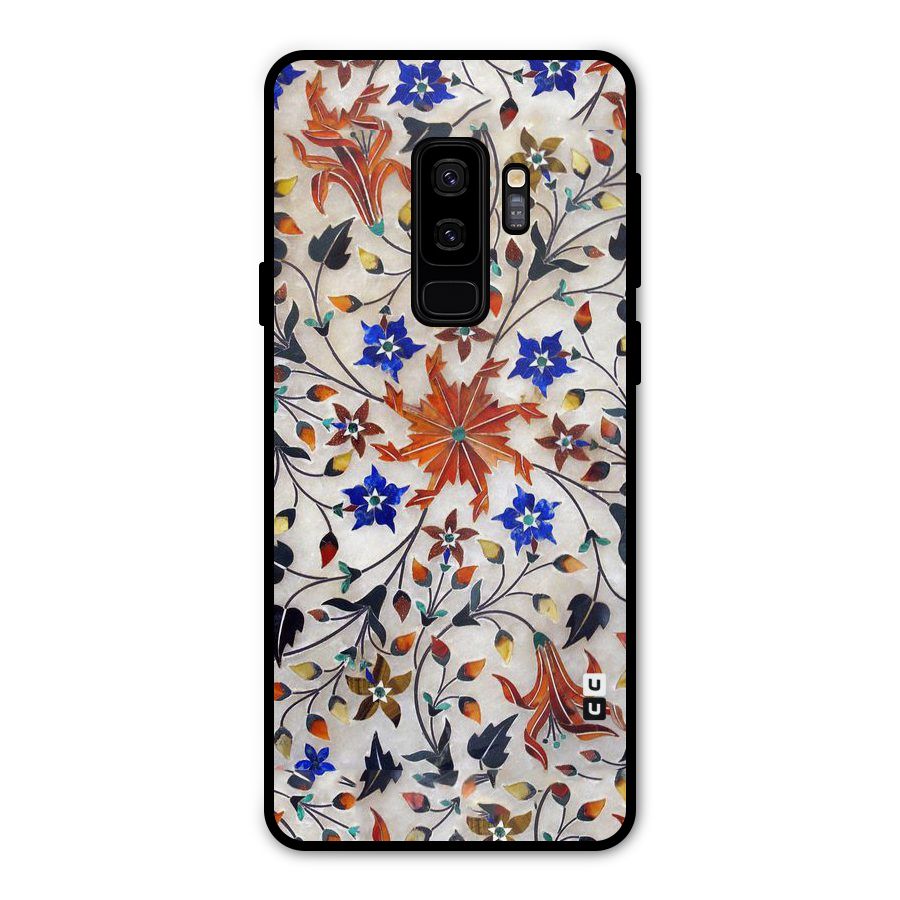 Floral Vintage Bloom Metal Back Case for Galaxy S9 Plus