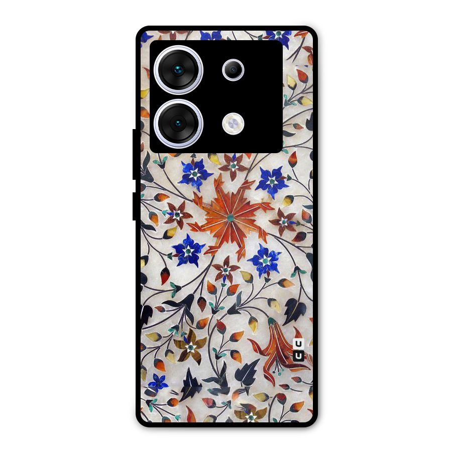 Floral Vintage Bloom Metal Back Case for Infinix Zero 30 5G