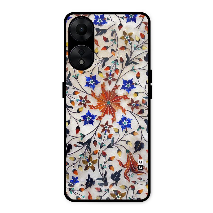 Floral Vintage Bloom Metal Back Case for Oppo A78 5G