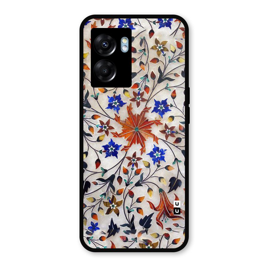 Floral Vintage Bloom Metal Back Case for Oppo K10 (5G)
