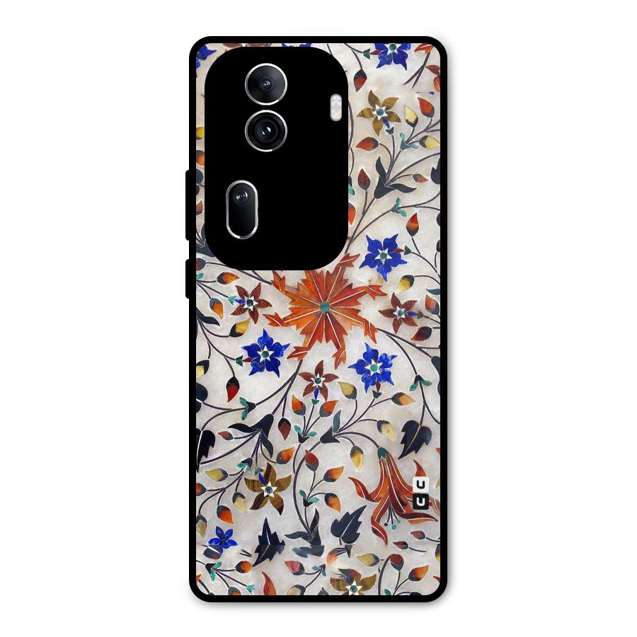 Floral Vintage Bloom Metal Back Case for Oppo Reno11 Pro 5G
