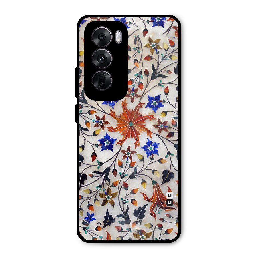 Floral Vintage Bloom Metal Back Case for Oppo Reno12