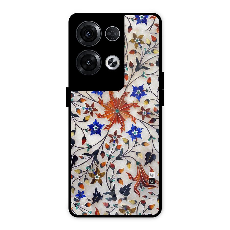 Floral Vintage Bloom Metal Back Case for Oppo Reno8 Pro 5G