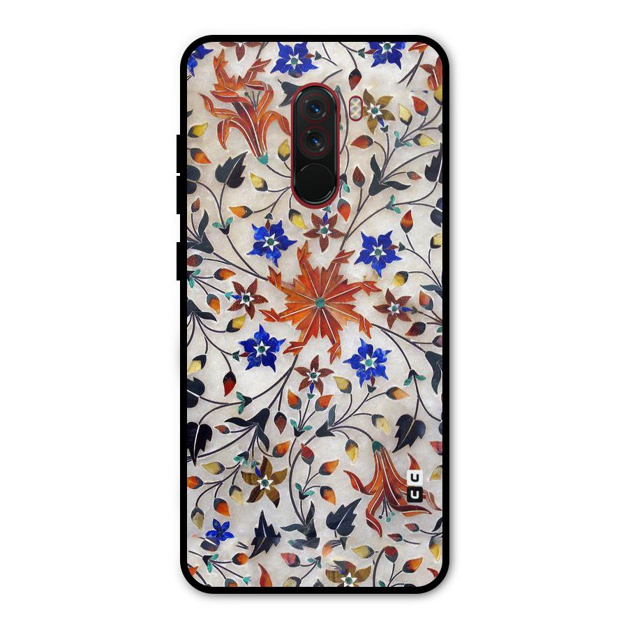Floral Vintage Bloom Metal Back Case for Poco F1