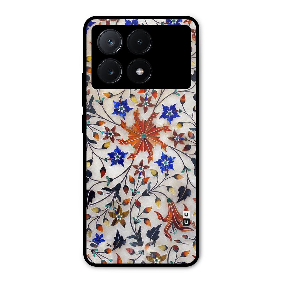Floral Vintage Bloom Metal Back Case for Poco X6 Pro