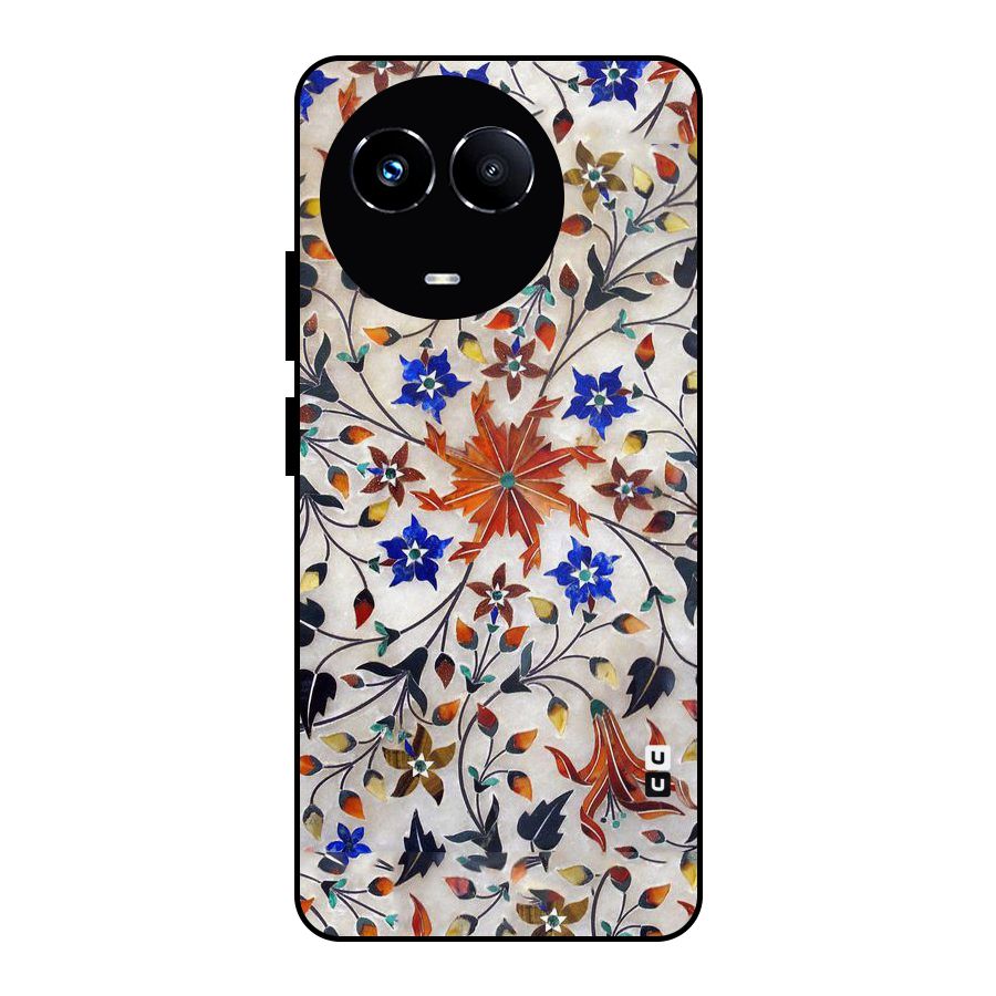 Floral Vintage Bloom Metal Back Case for Realme 11X