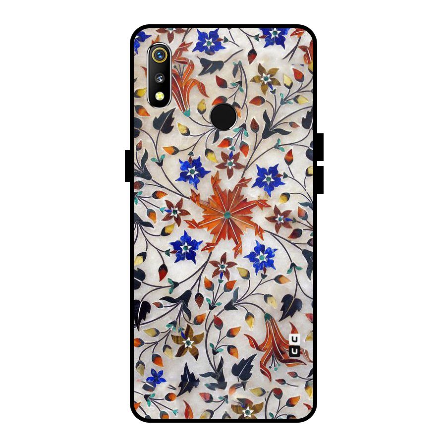 Floral Vintage Bloom Metal Back Case for Realme 3i