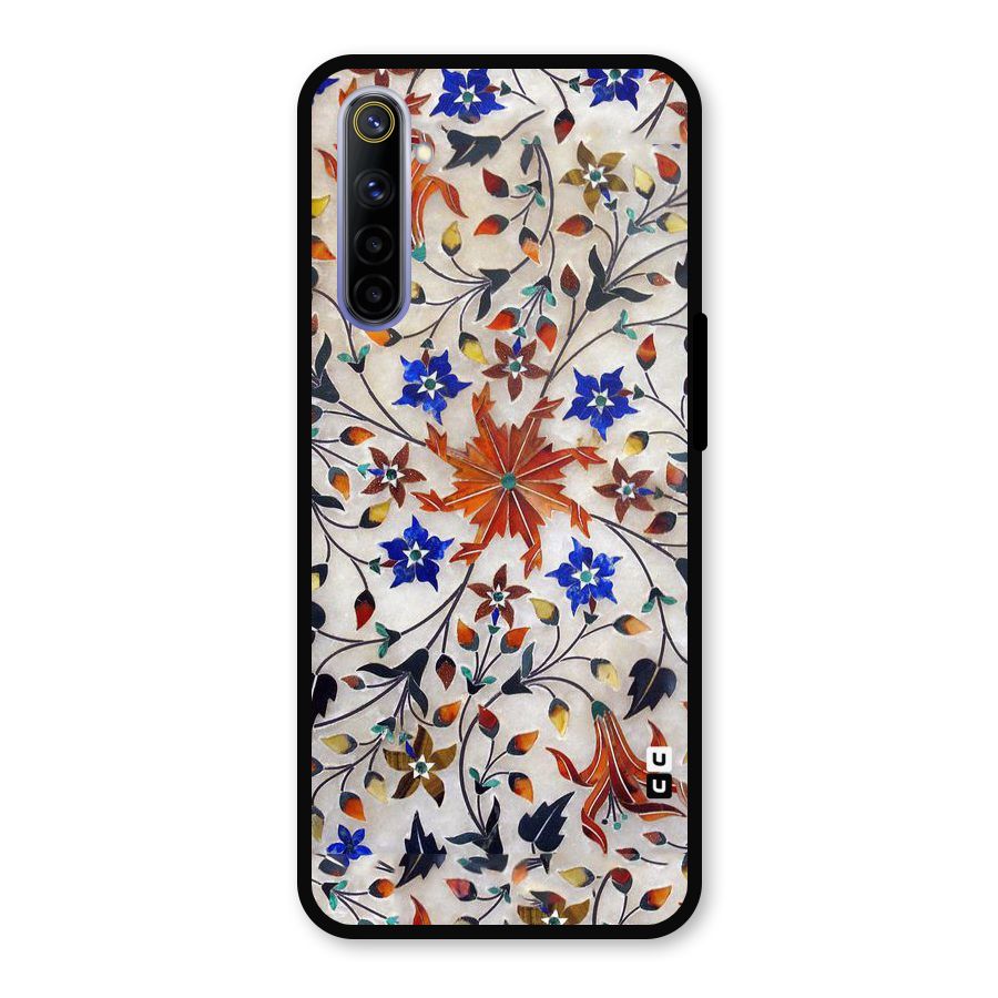 Floral Vintage Bloom Metal Back Case for Realme 6i