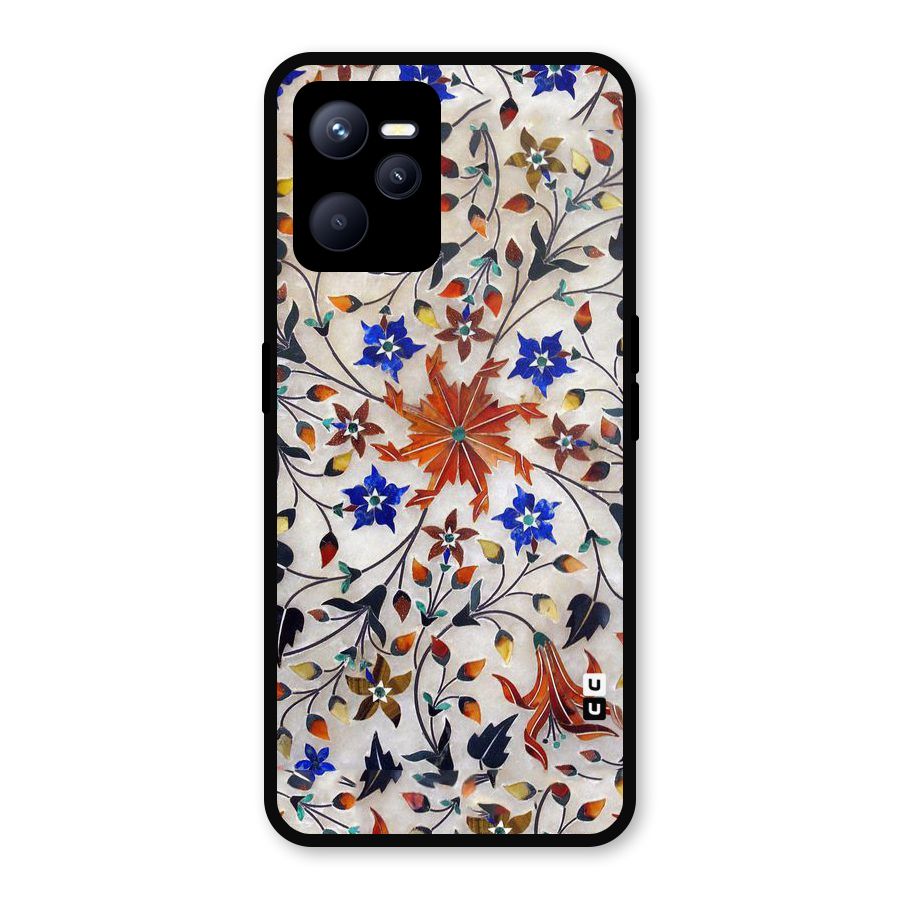 Floral Vintage Bloom Metal Back Case for Realme C35
