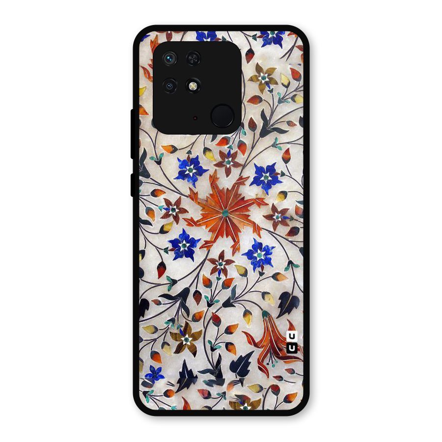 Floral Vintage Bloom Metal Back Case for Redmi 10 Power