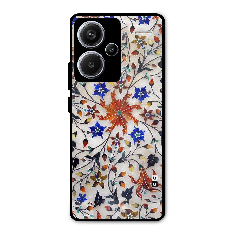 Floral Vintage Bloom Metal Back Case for Redmi Note 13 Pro Plus