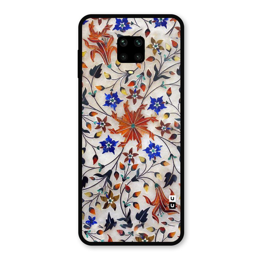Floral Vintage Bloom Metal Back Case for Redmi Note 9 Pro