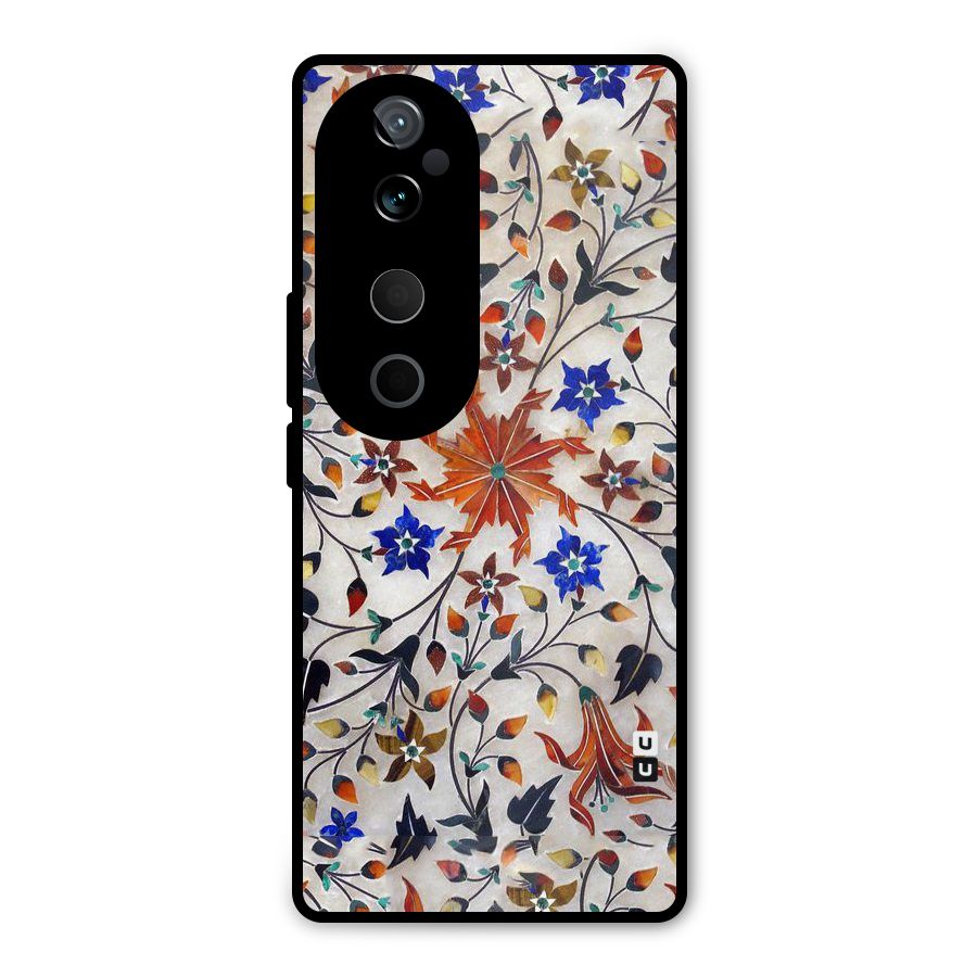 Floral Vintage Bloom Metal Back Case for Vivo T3 Ultra