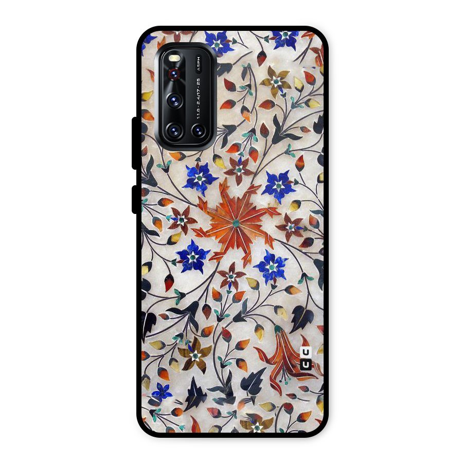 Floral Vintage Bloom Metal Back Case for Vivo V19
