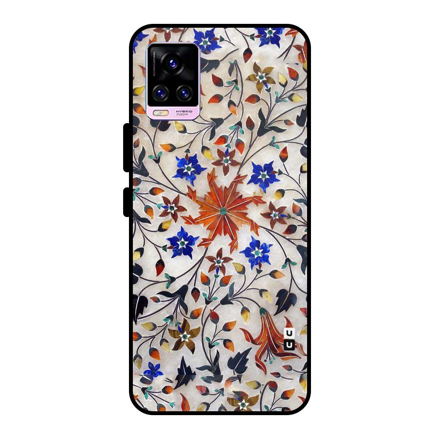 Floral Vintage Bloom Metal Back Case for Vivo V20 Pro