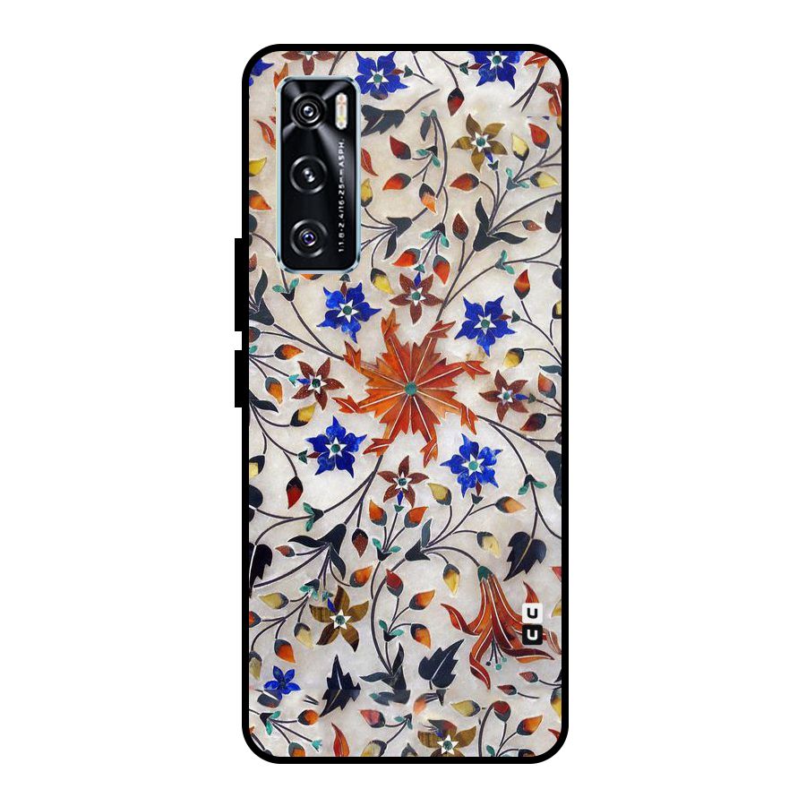 Floral Vintage Bloom Metal Back Case for Vivo V20 SE