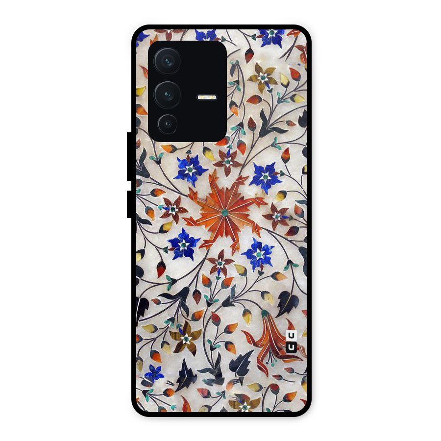 Floral Vintage Bloom Metal Back Case for Vivo V23 5G