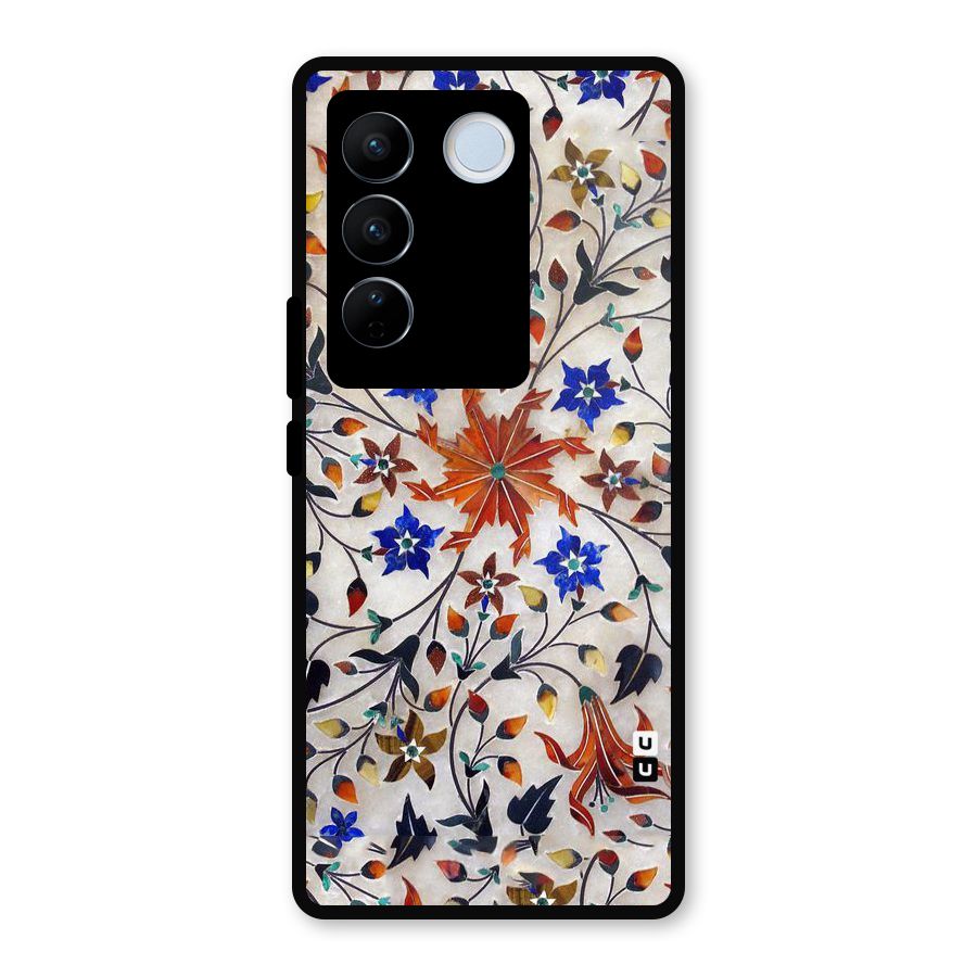 Floral Vintage Bloom Metal Back Case for Vivo V27