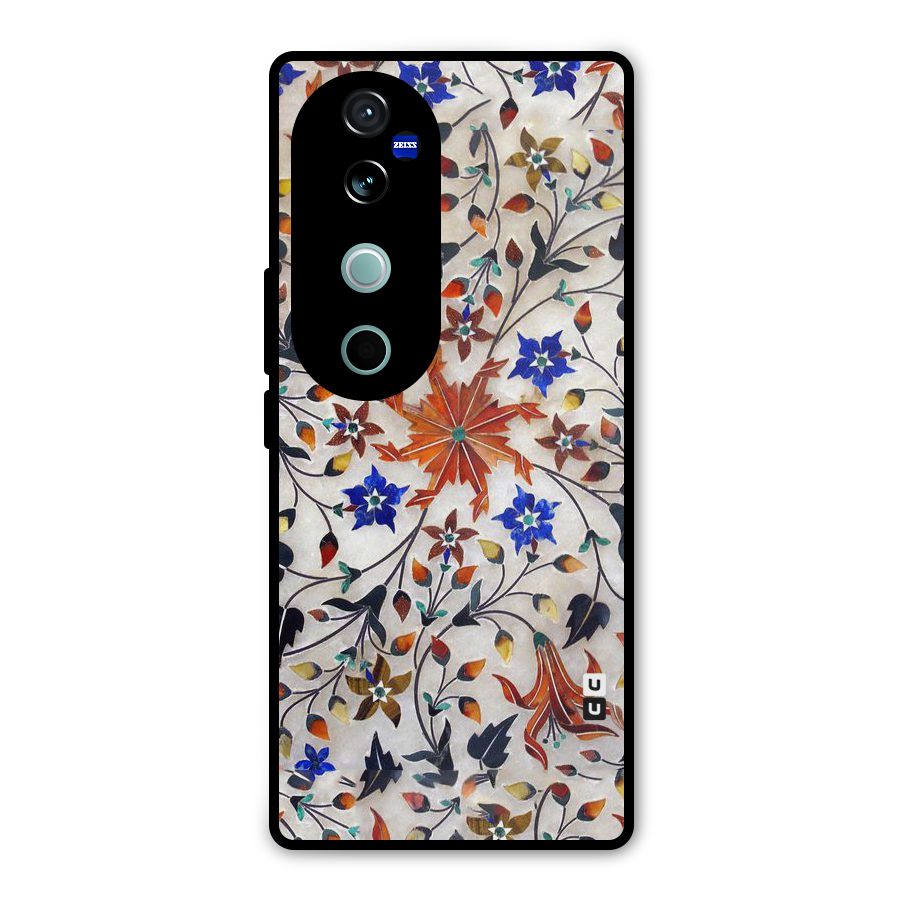 Floral Vintage Bloom Metal Back Case for Vivo V40