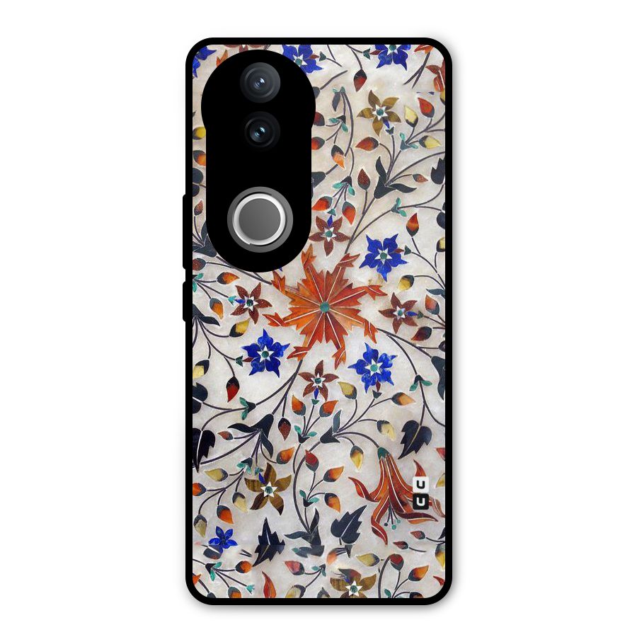 Floral Vintage Bloom Metal Back Case for Vivo V50e