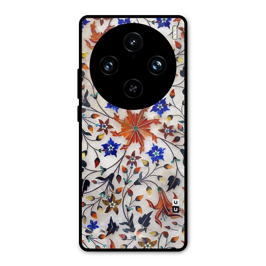 Floral Vintage Bloom Metal Back Case for Vivo X100 Pro