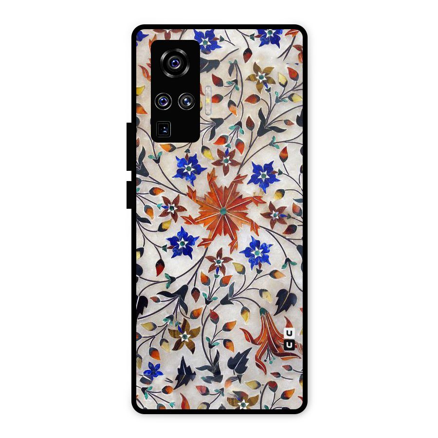 Floral Vintage Bloom Metal Back Case for Vivo X50 Pro