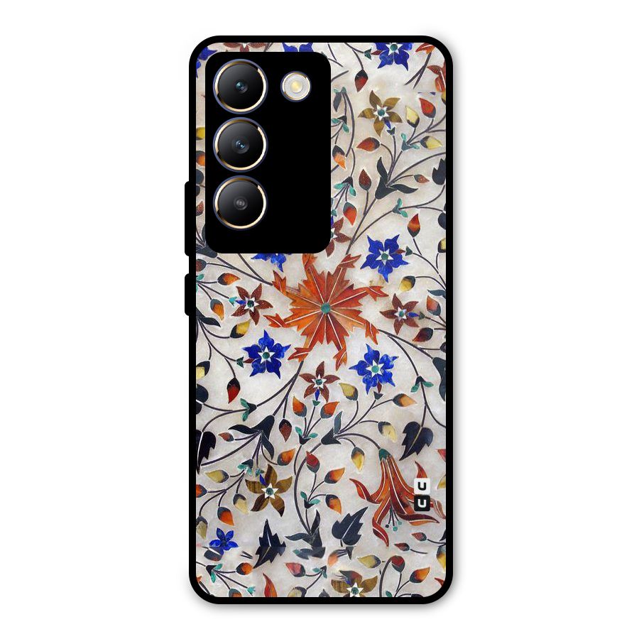 Floral Vintage Bloom Metal Back Case for Vivo Y200e