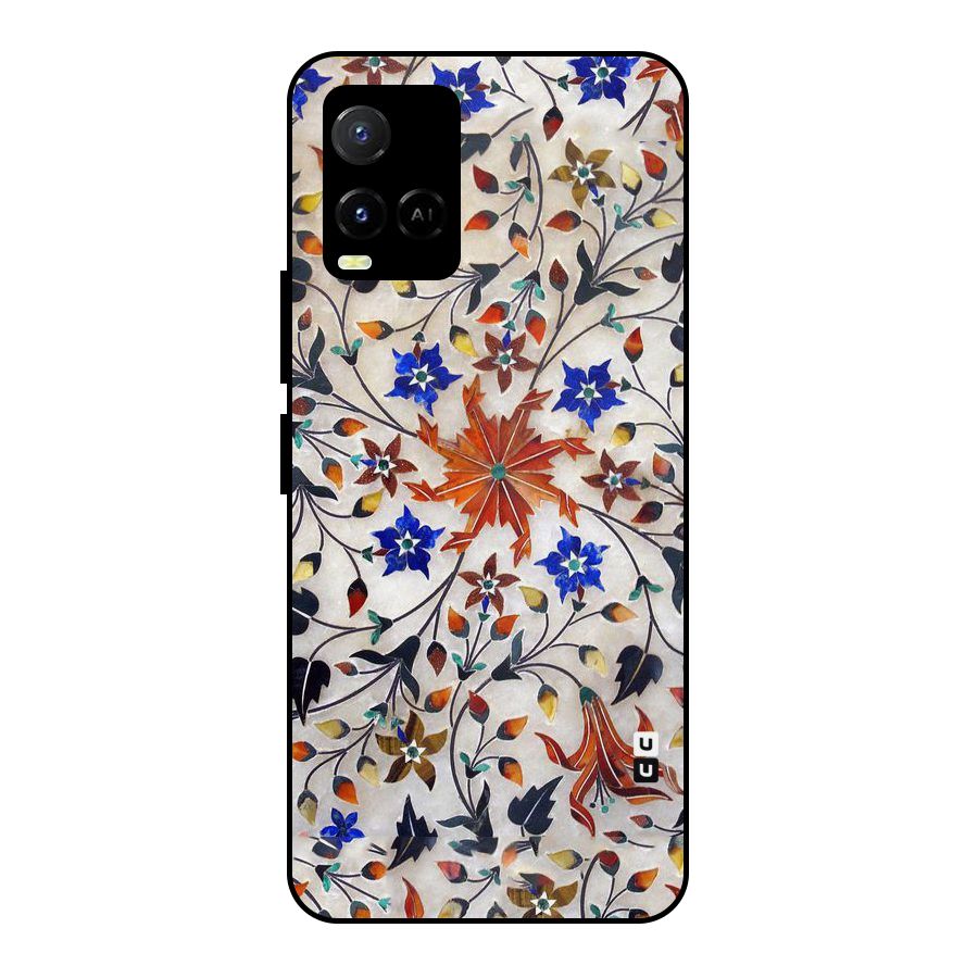 Floral Vintage Bloom Metal Back Case for Vivo Y21G