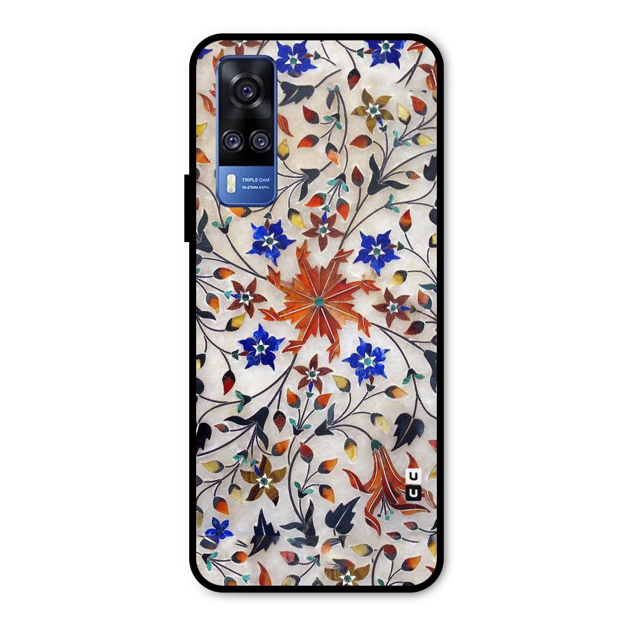 Floral Vintage Bloom Metal Back Case for Vivo Y51A