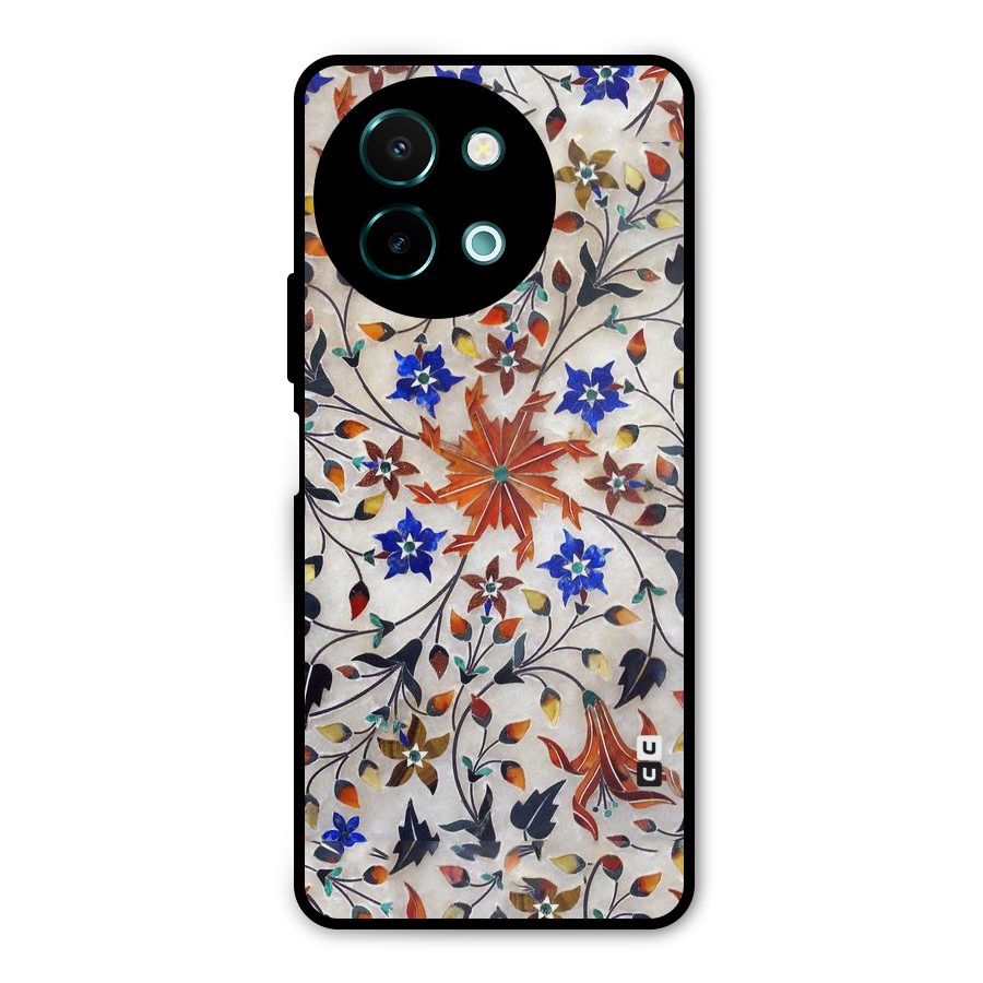 Floral Vintage Bloom Metal Back Case for Vivo Y58