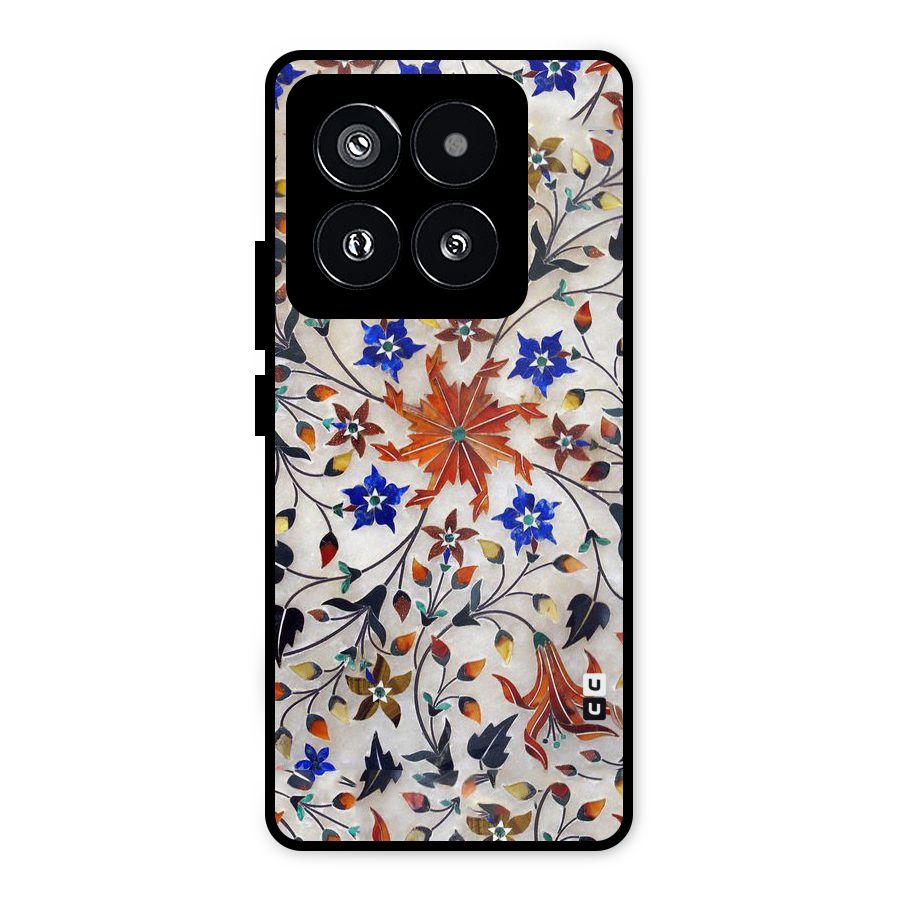 Floral Vintage Bloom Metal Back Case for Xiaomi 14 Pro