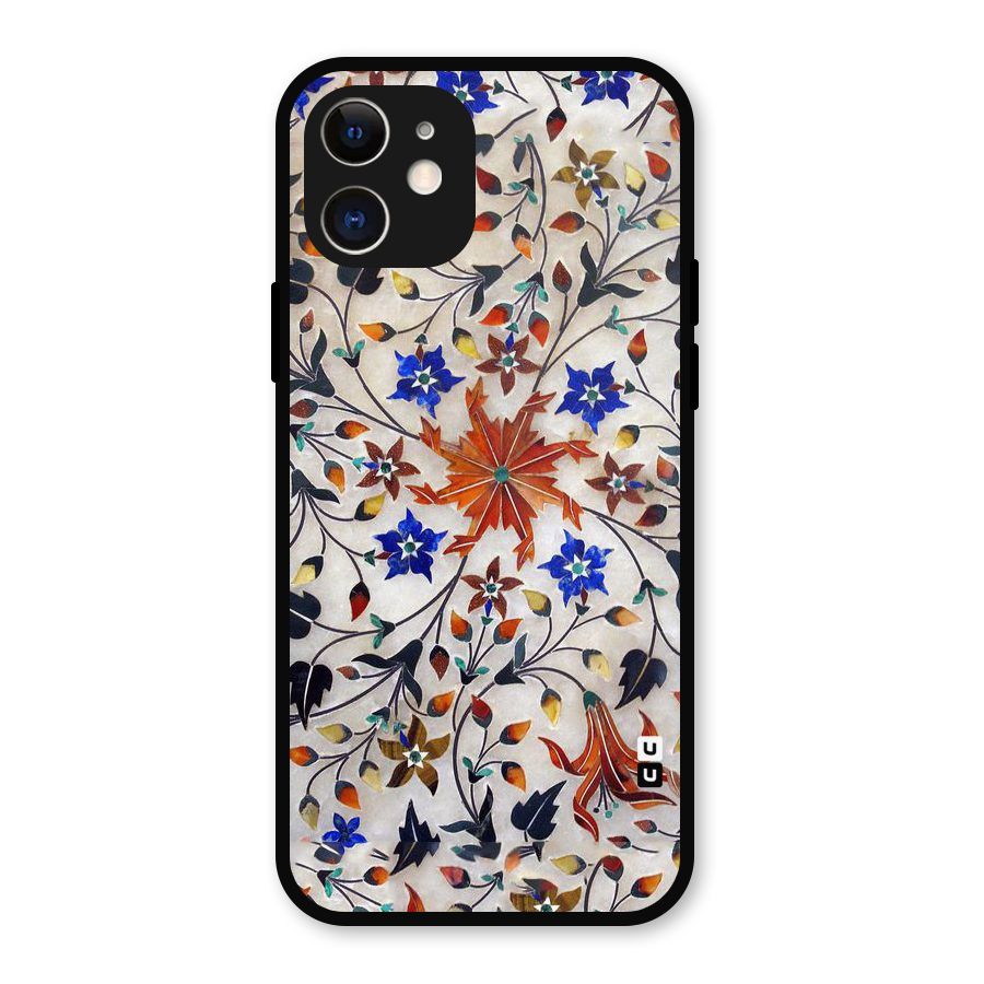 Floral Vintage Bloom Metal Back Case for iPhone 12
