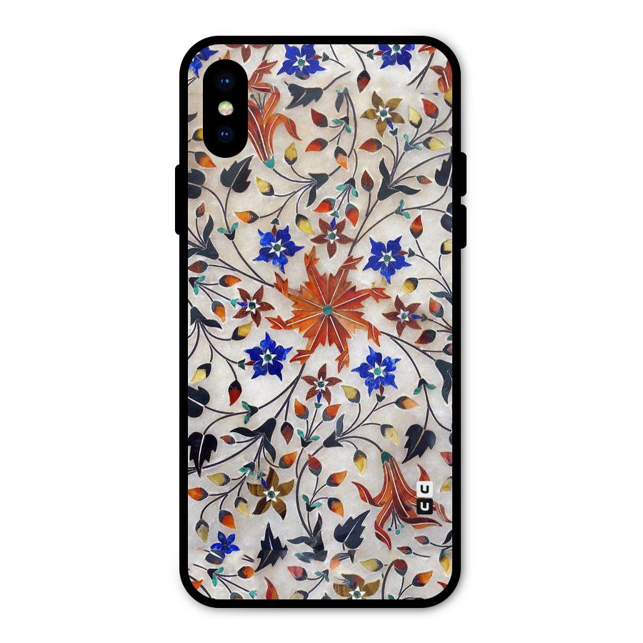 Floral Vintage Bloom Metal Back Case for iPhone X
