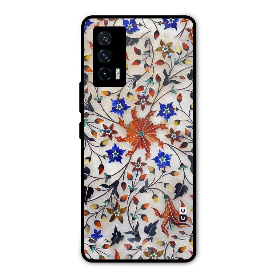 Floral Vintage Bloom Metal Back Case for iQOO 7 5G