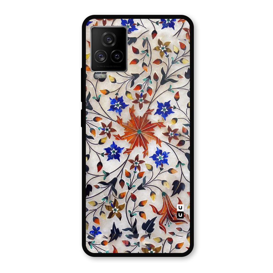 Floral Vintage Bloom Metal Back Case for iQOO 7 Legend 5G