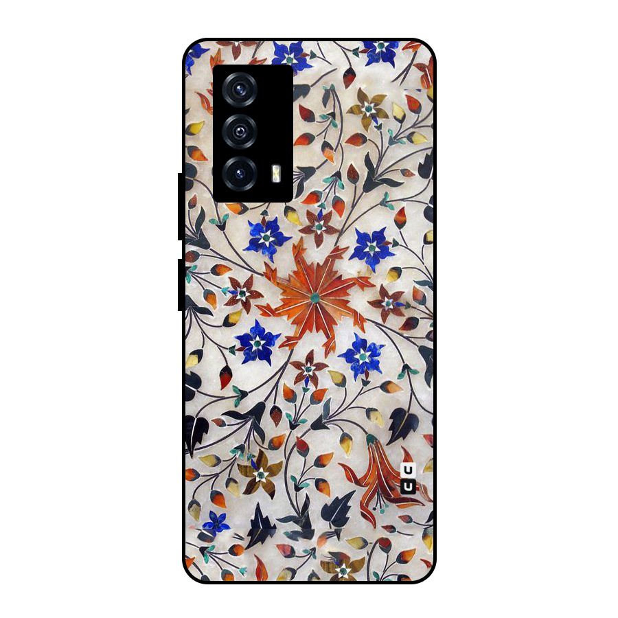 Floral Vintage Bloom Metal Back Case for iQOO Z5