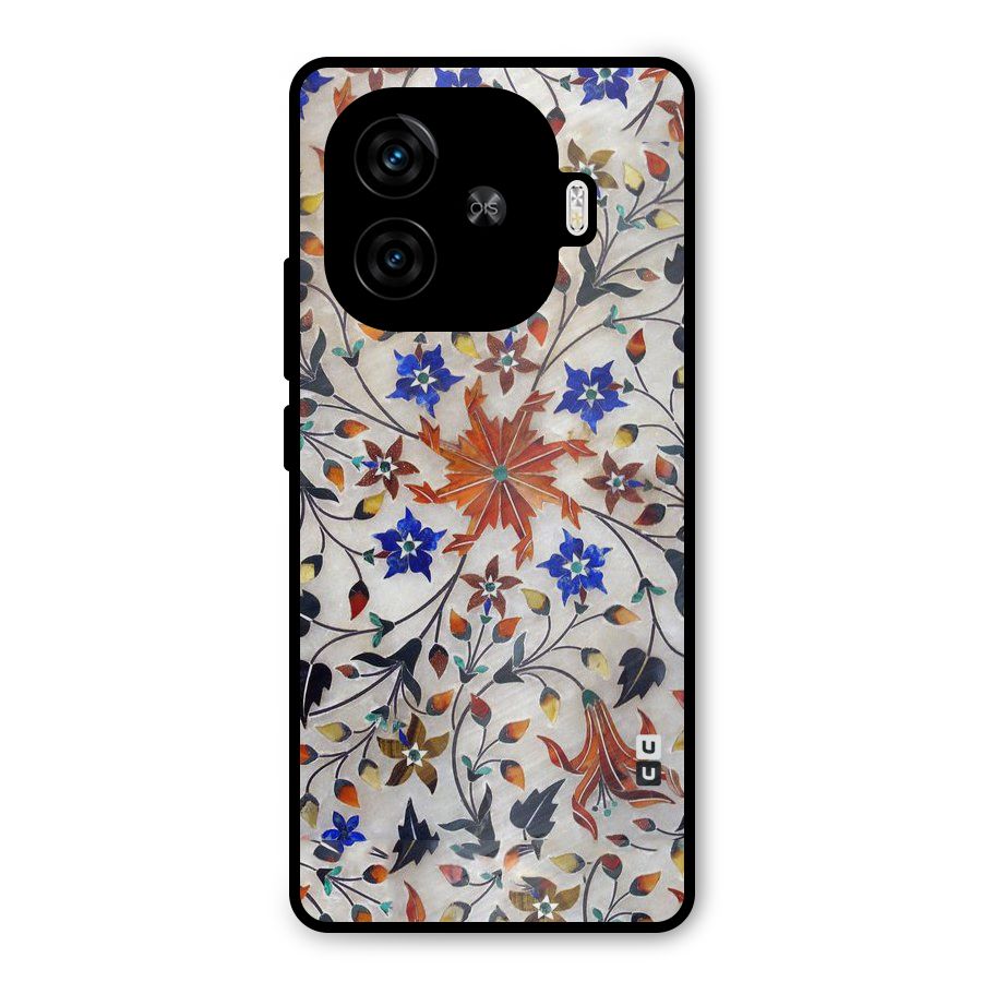 Floral Vintage Bloom Metal Back Case for iQOO Z9 Turbo