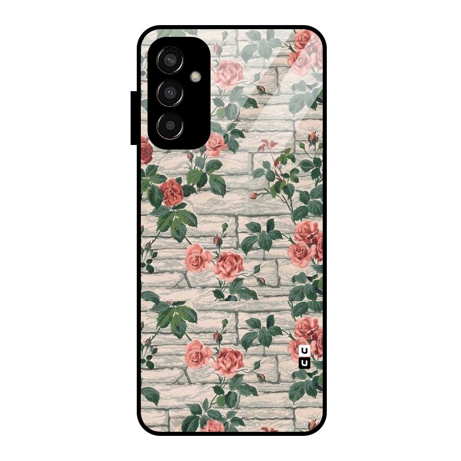 Floral Wall Design Glass Back Case for Galaxy F13